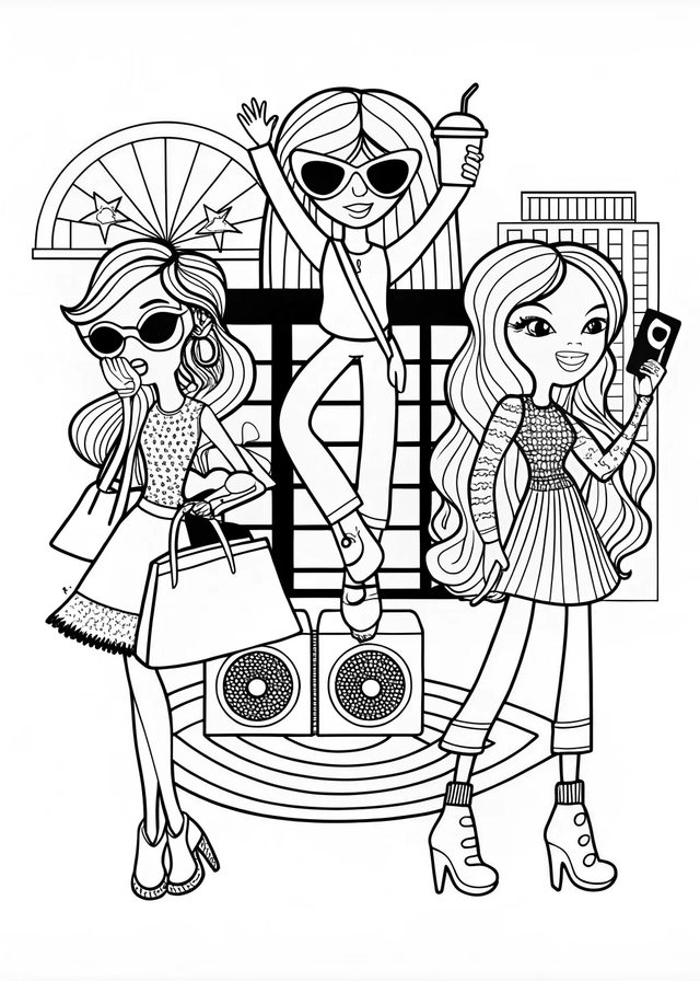 Fashion Doll Coloring Fun