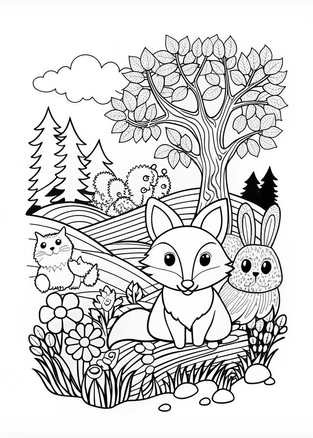 Adorable Baby Creature Coloring Page