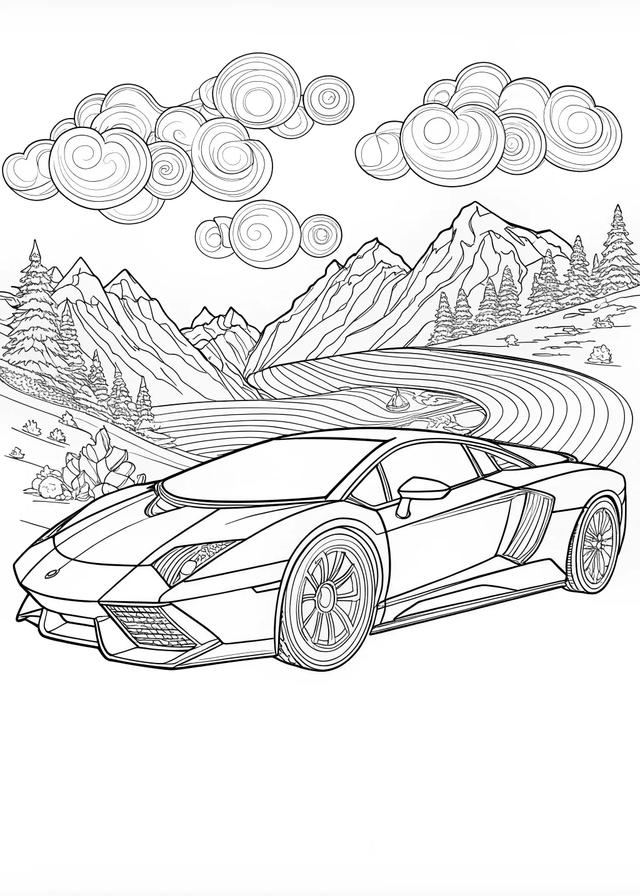 Supercar Coloring Fun: Lamborghini Edition