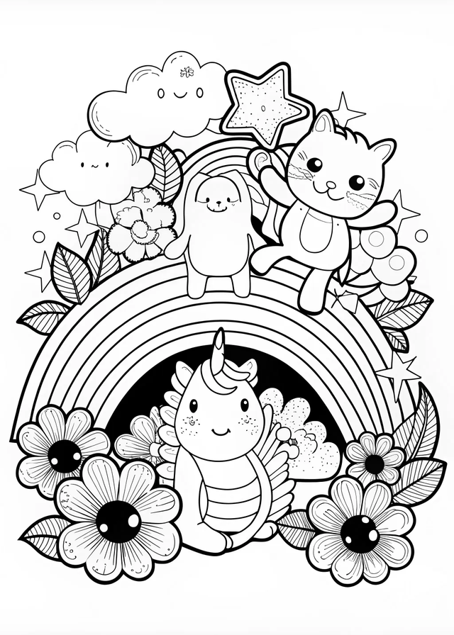 Pikachu with Swirling Background Coloring Page