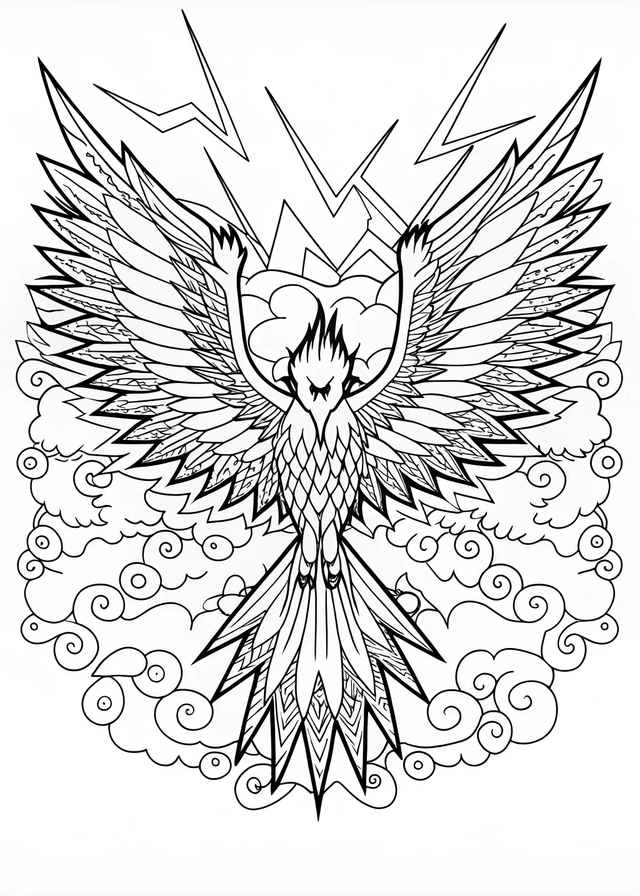 Articuno Soaring Above the Mountains Coloring Page