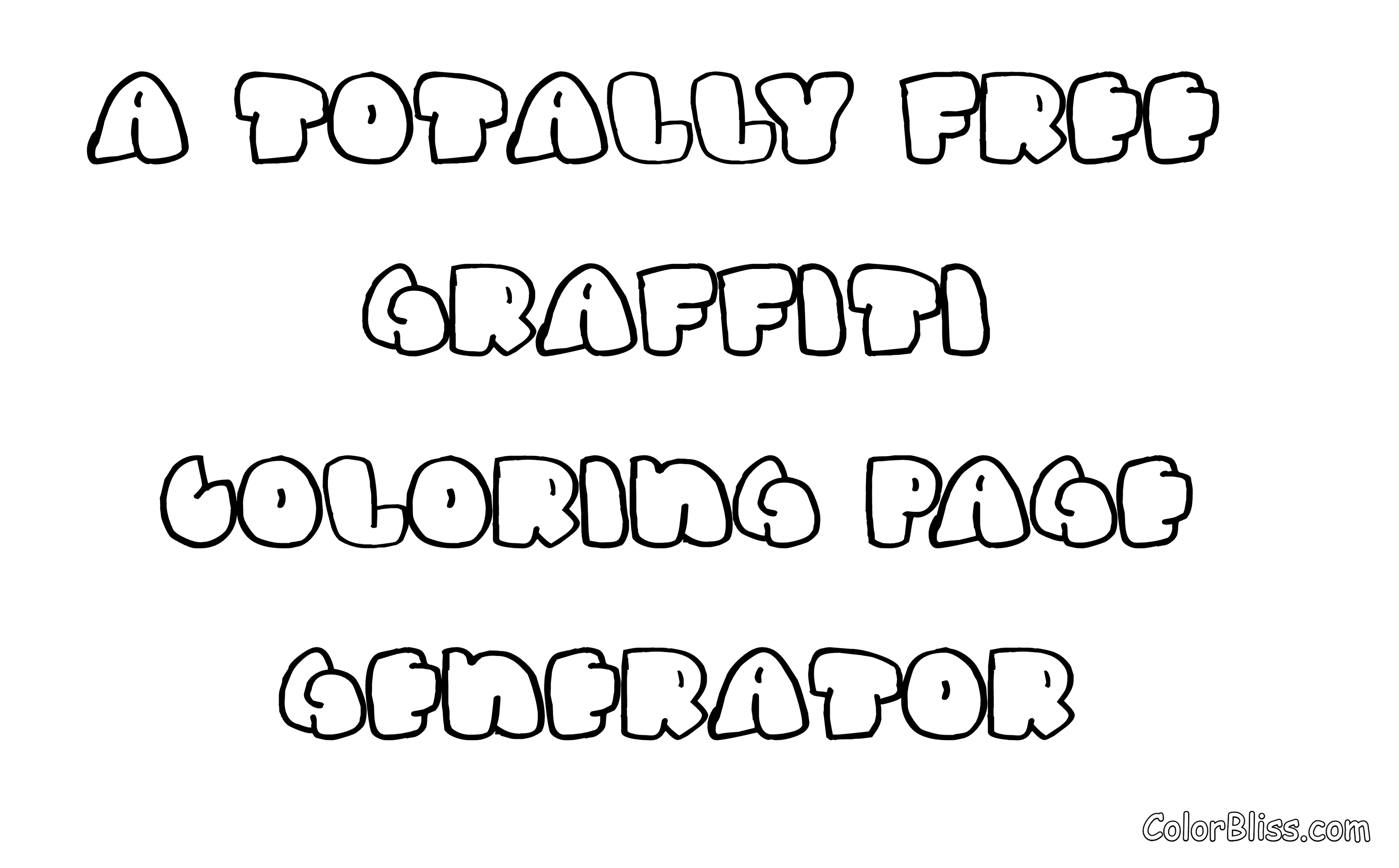 Graffiti Coloring Page Generator coloring page generator preview