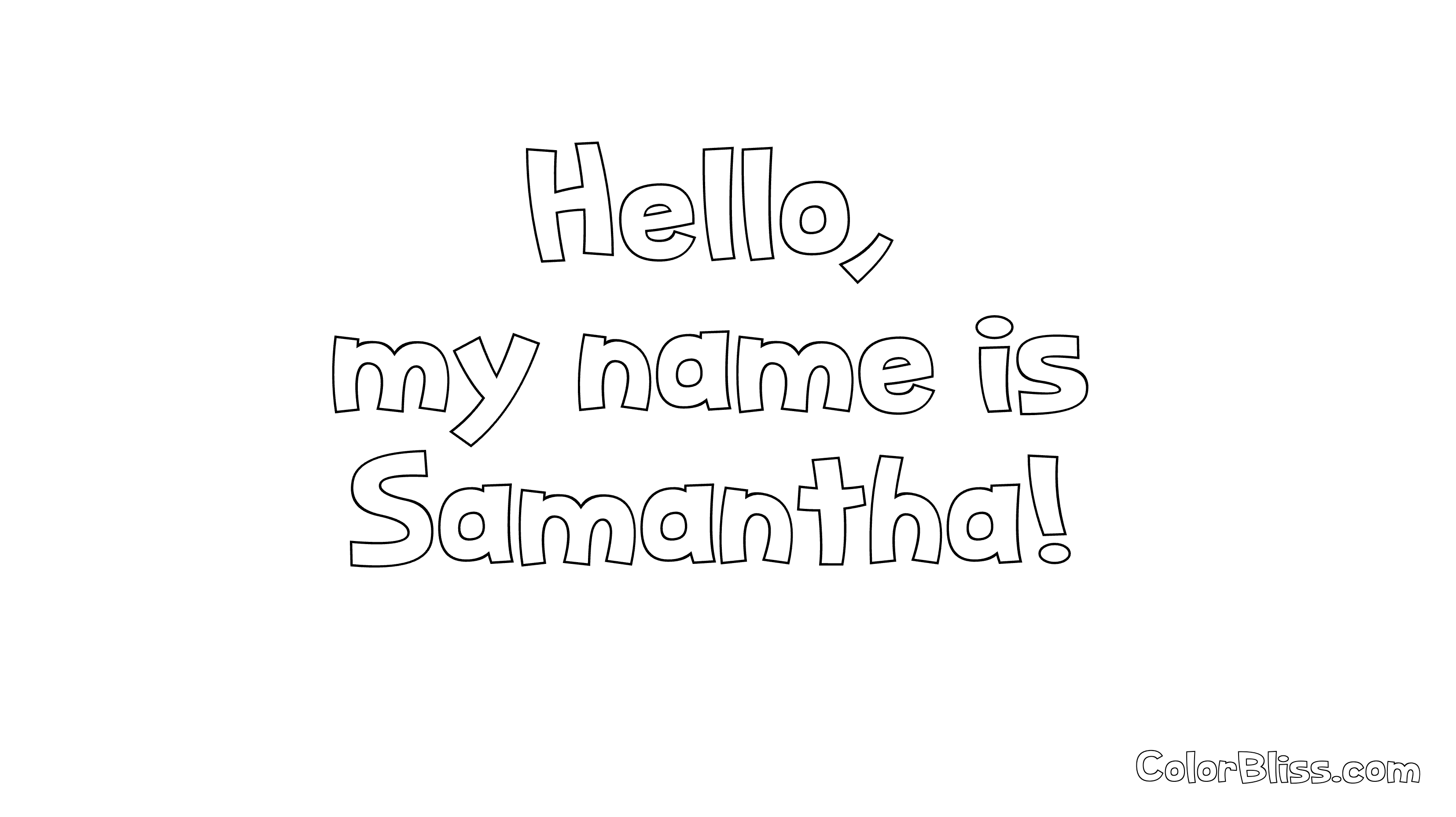 Name coloring page generator preview