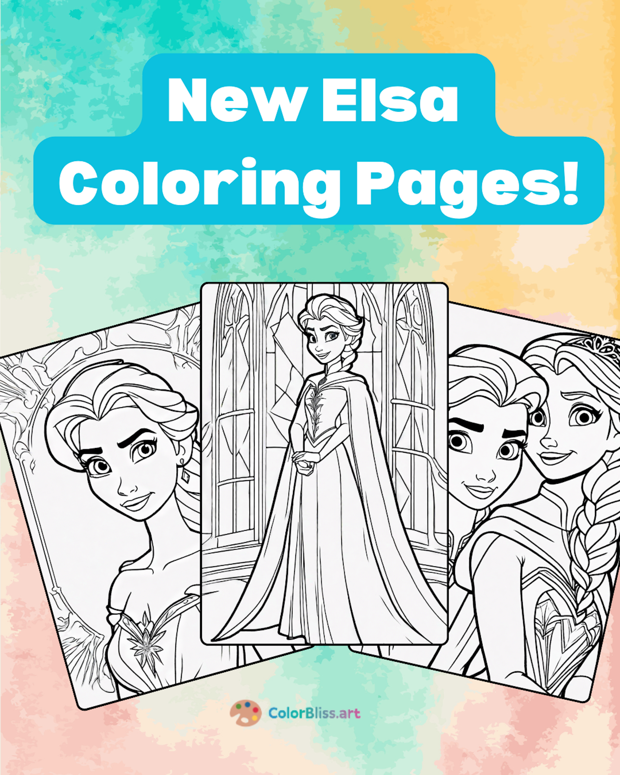 A coloring page for 6 Elsa coloring pages