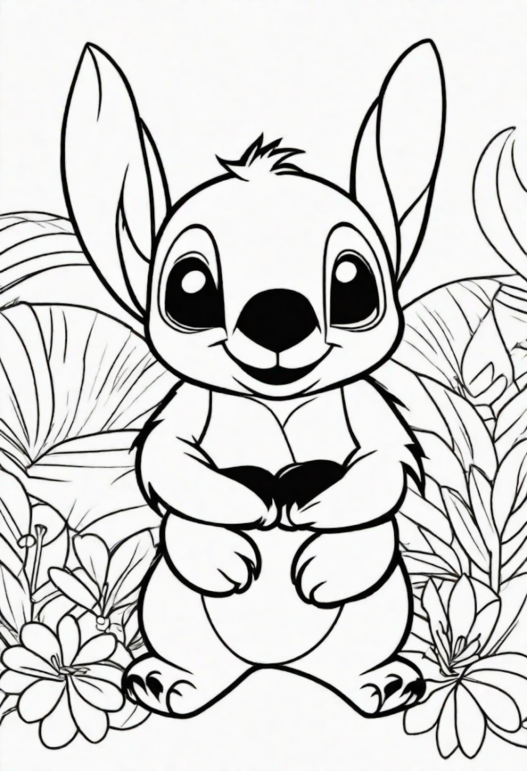 Stitch in the Garden Coloring Fun coloring pages