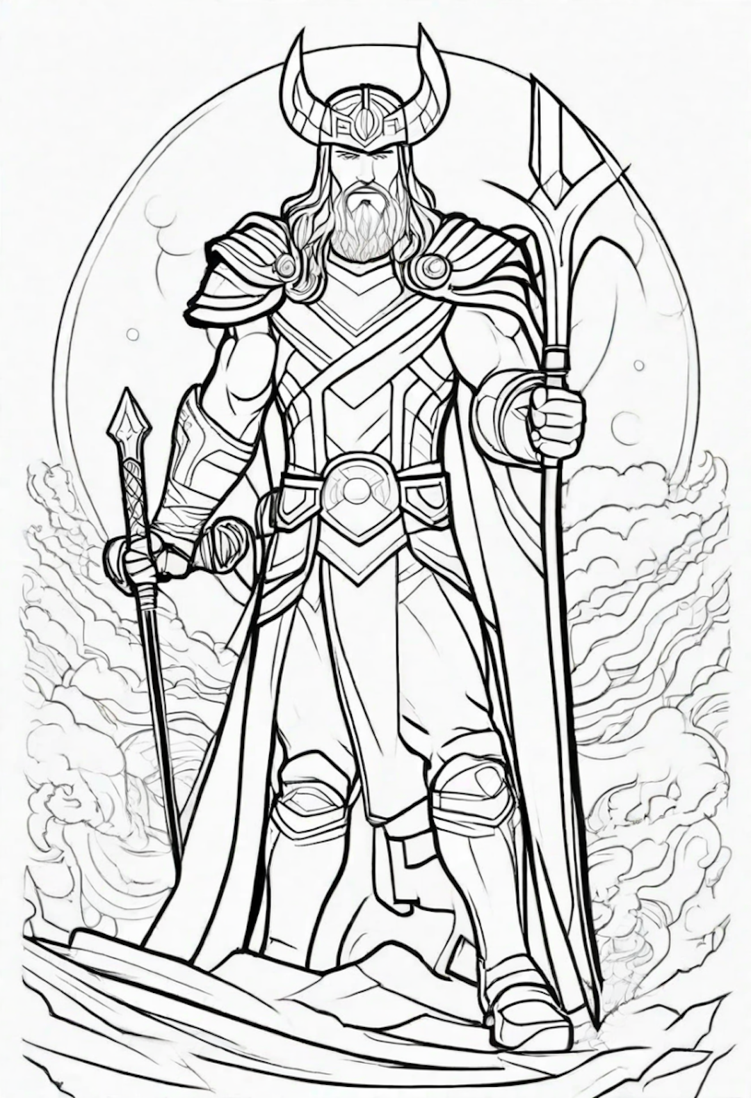 Odin the Allfather: God of Asgard Coloring Page coloring pages