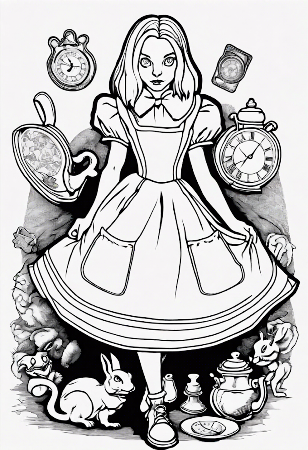 Alice in Wonderland’s Tea Time Adventure coloring pages