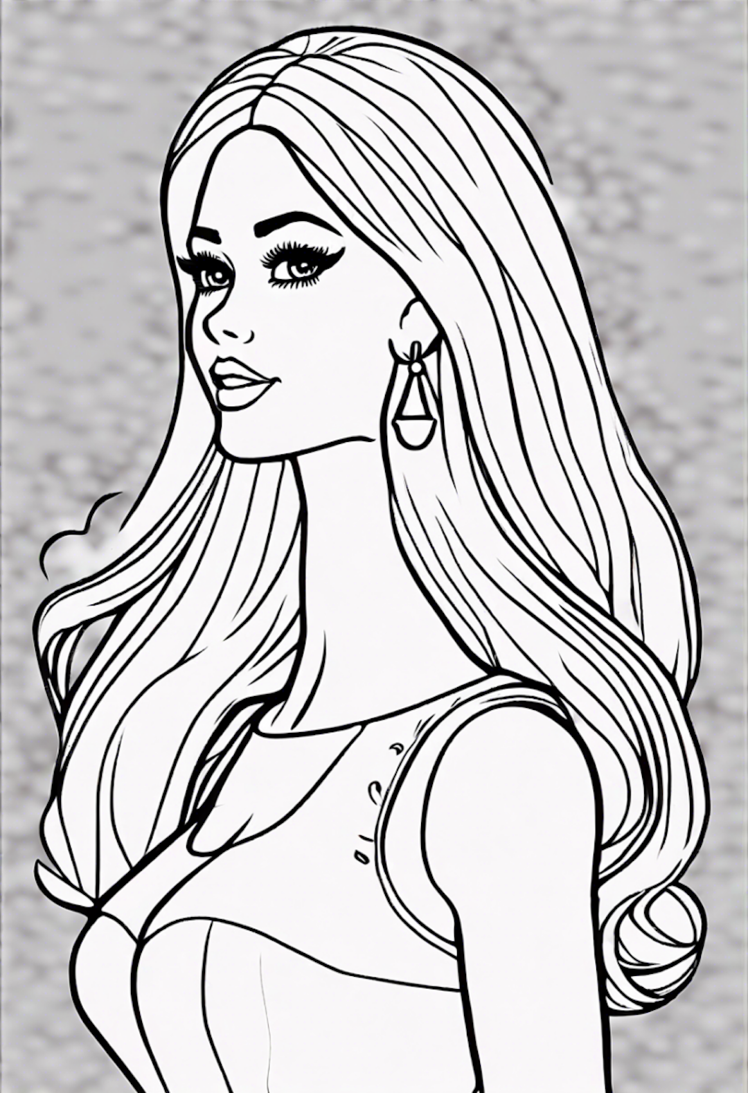 Elegant Barbie Coloring Page coloring pages