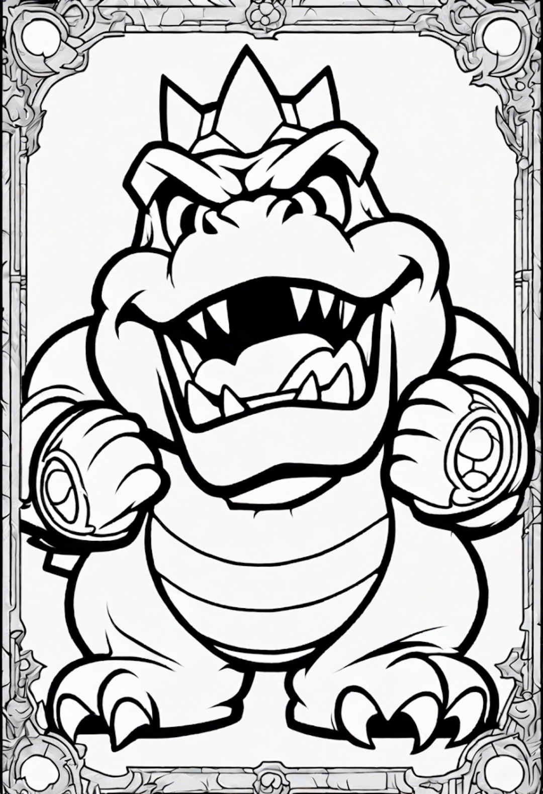 Bowser’s Mighty Roar Coloring Page coloring pages