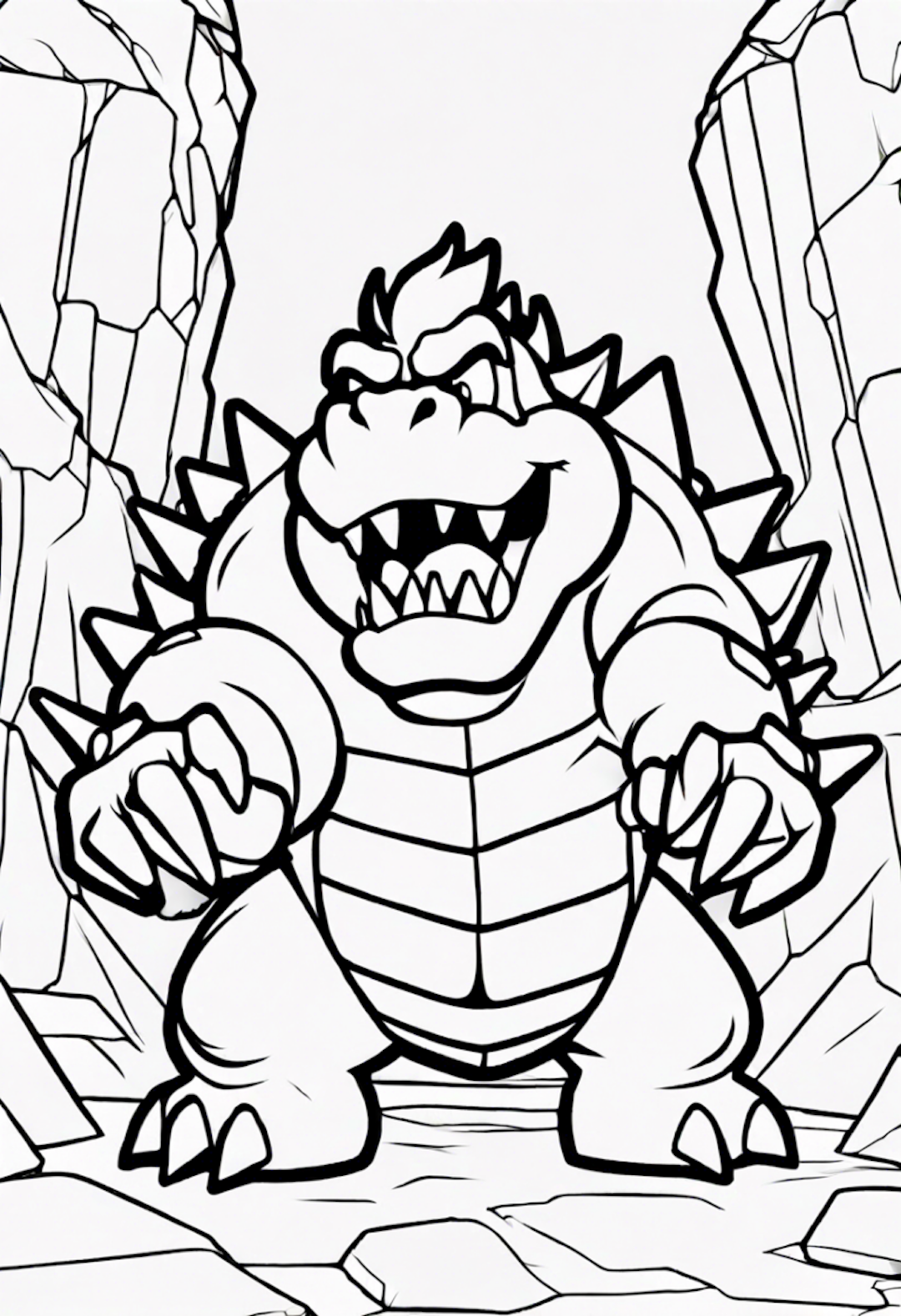 Bowser in the Rocky Caverns coloring pages