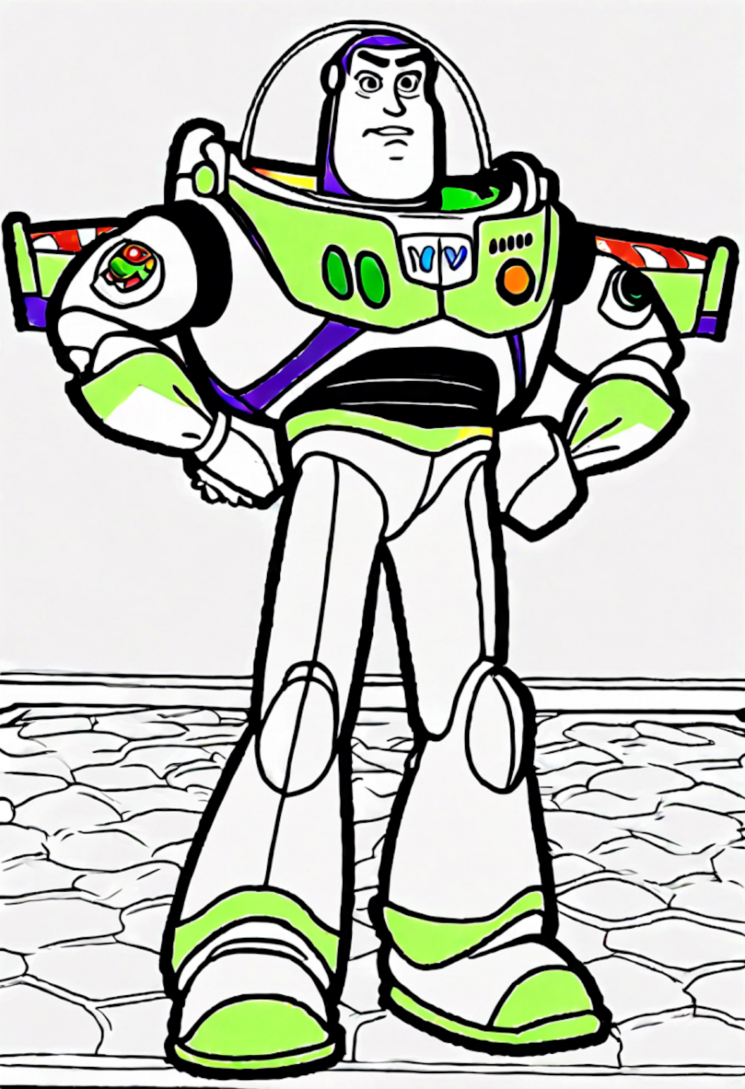 Buzz Lightyear in Action Coloring Page coloring pages