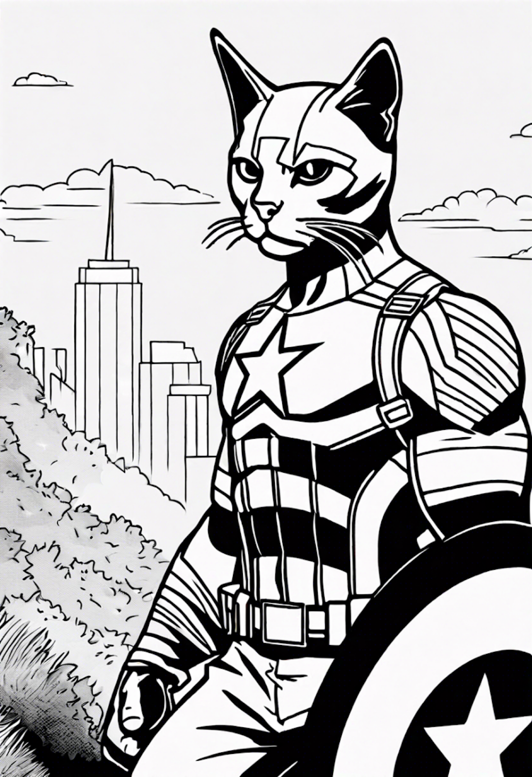 Captain Cat in the City Coloring Adventure coloring pages