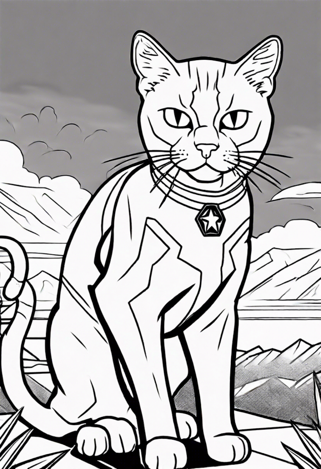 Superhero Cat Marvel Coloring Page coloring pages
