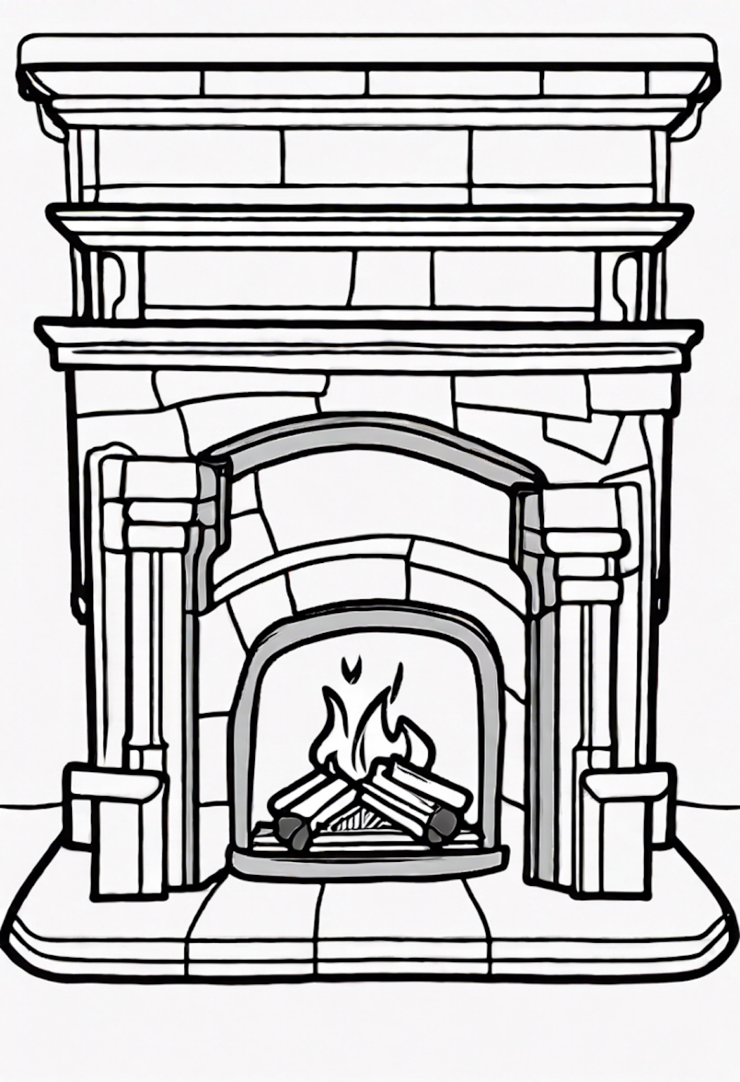 Cozy Fireplace Coloring Page coloring pages
