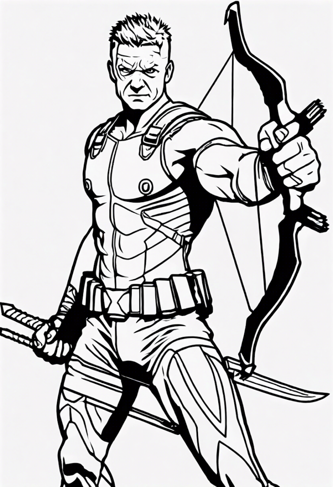 Hawkeye Takes Aim: Epic Coloring Adventure coloring pages