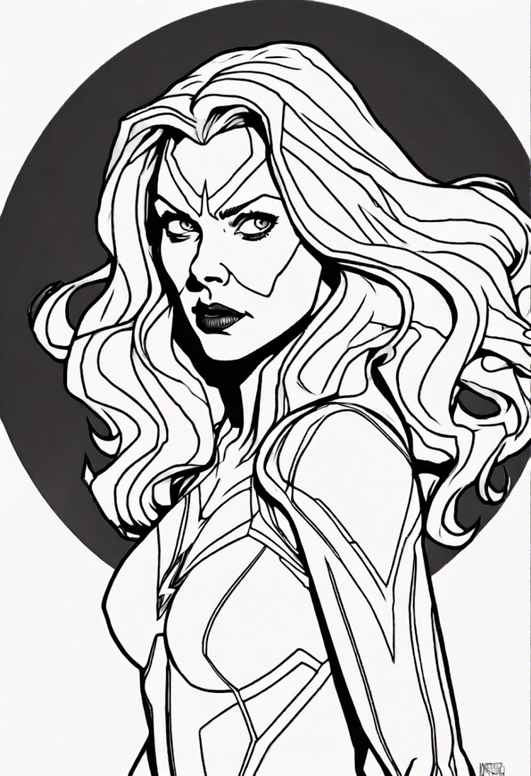 Captain Marvel in Action Coloring Page coloring pages