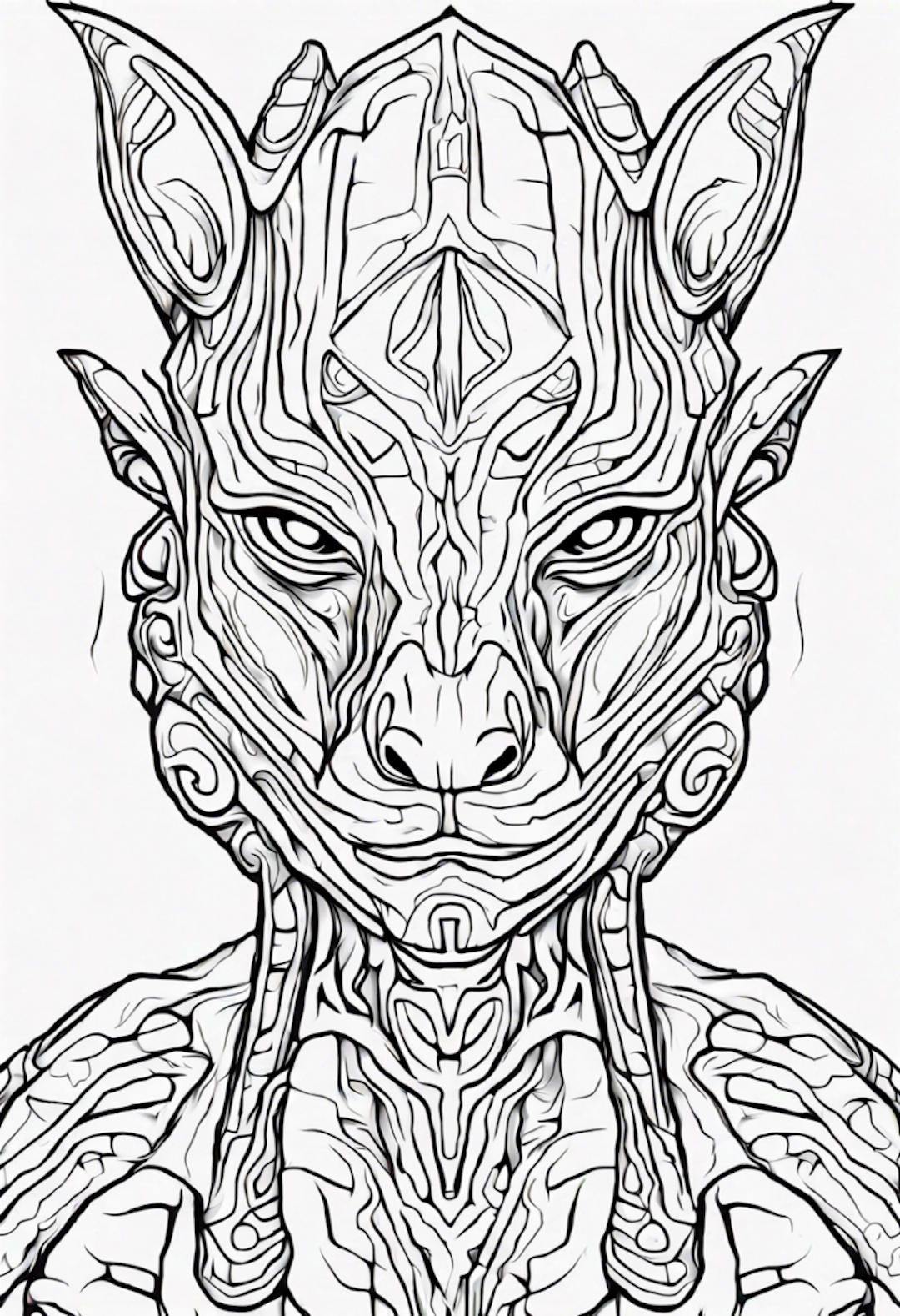Mystical Feline Guardian Coloring Page coloring pages
