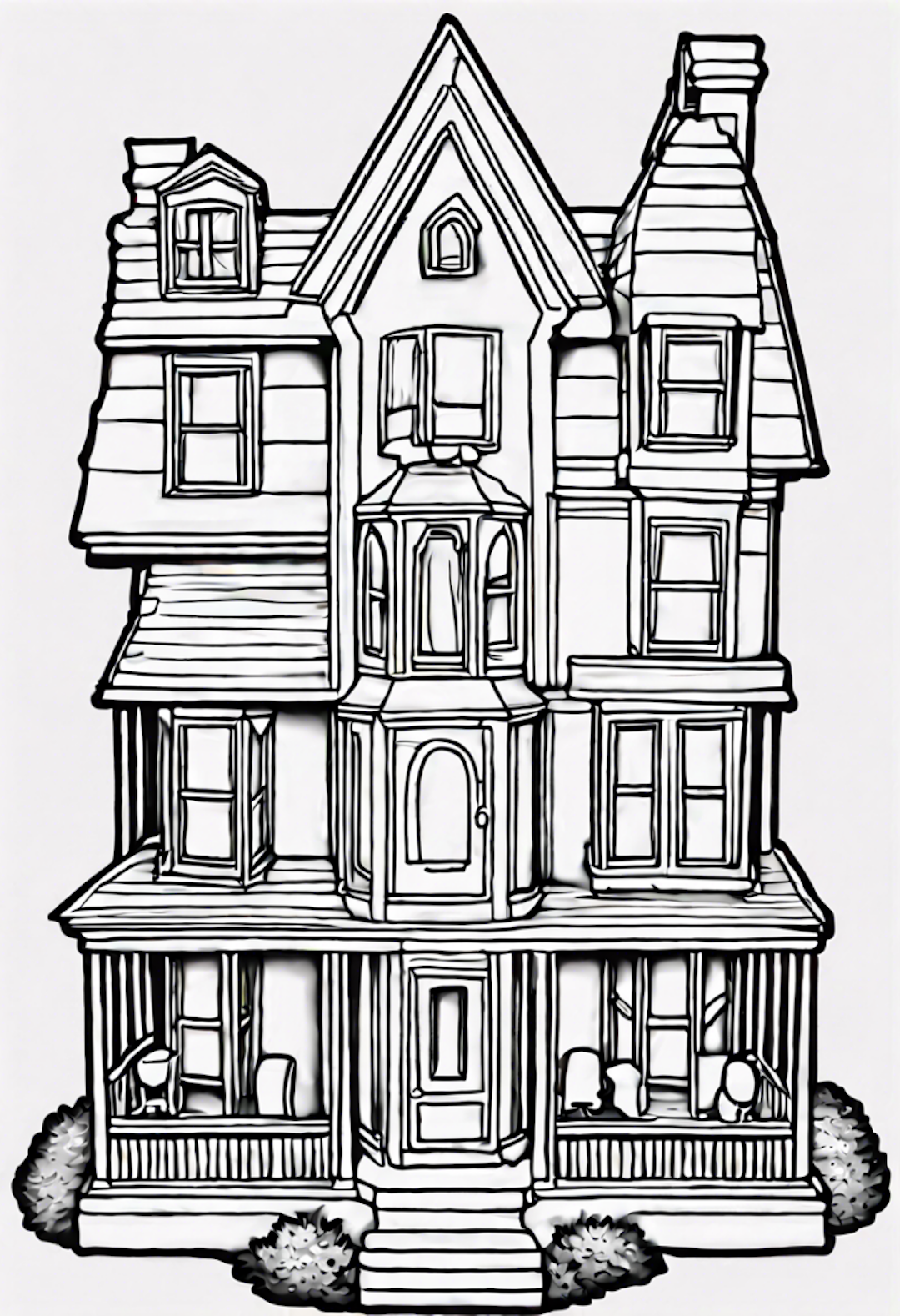 Victorian House Coloring Page coloring pages