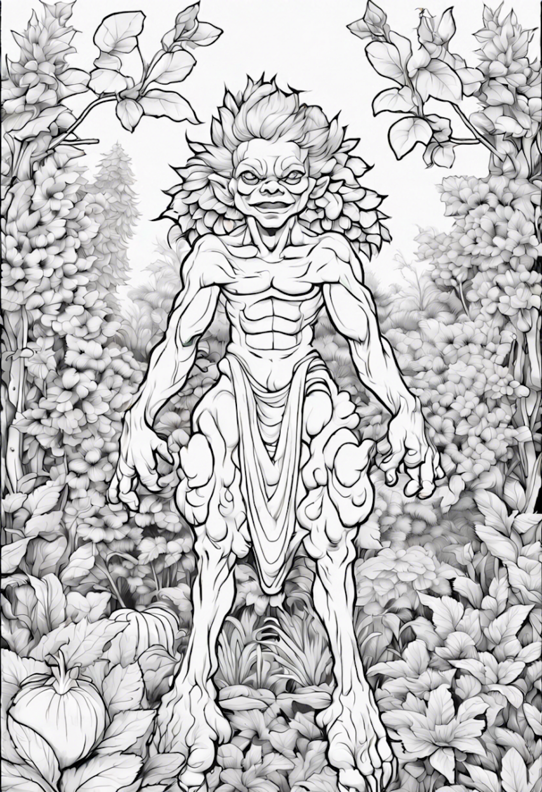 Forest Guardian Creature Coloring Page coloring pages