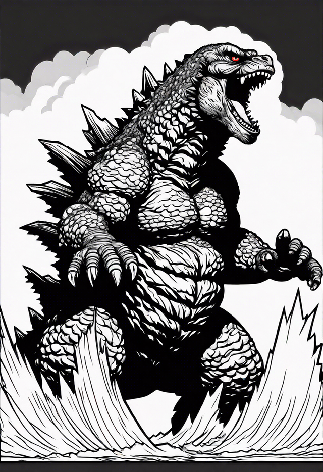 Godzilla&#8217;s Epic Roar Coloring Page