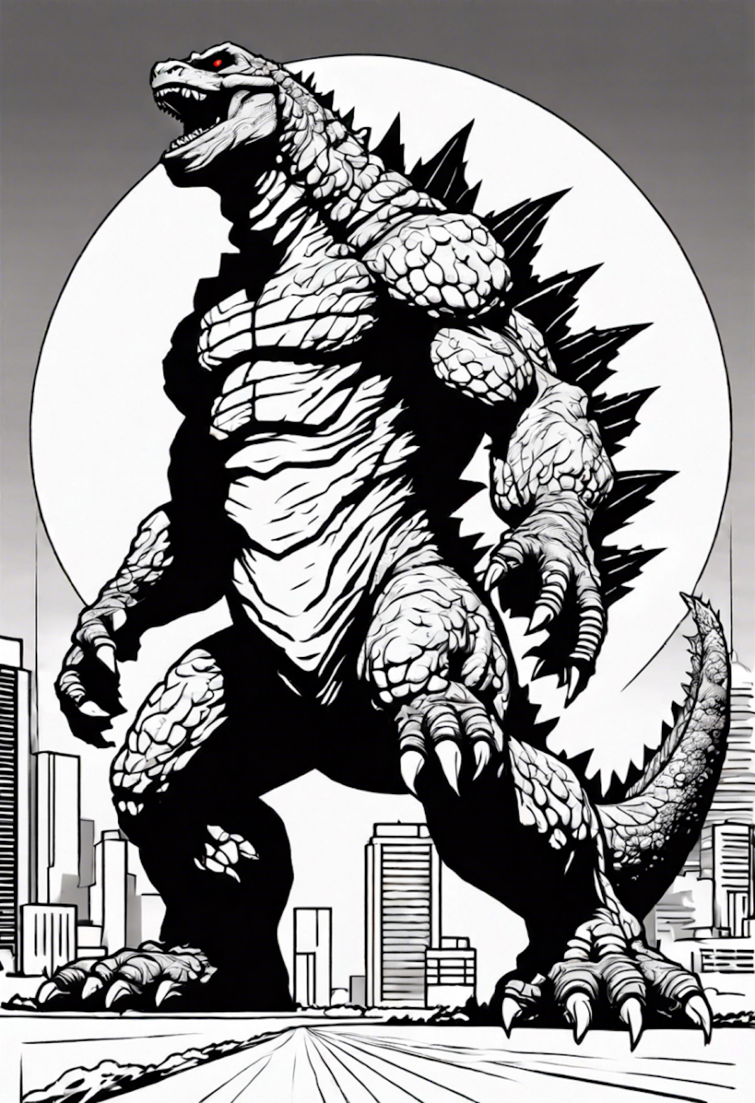 Godzilla Rampage in the City coloring pages