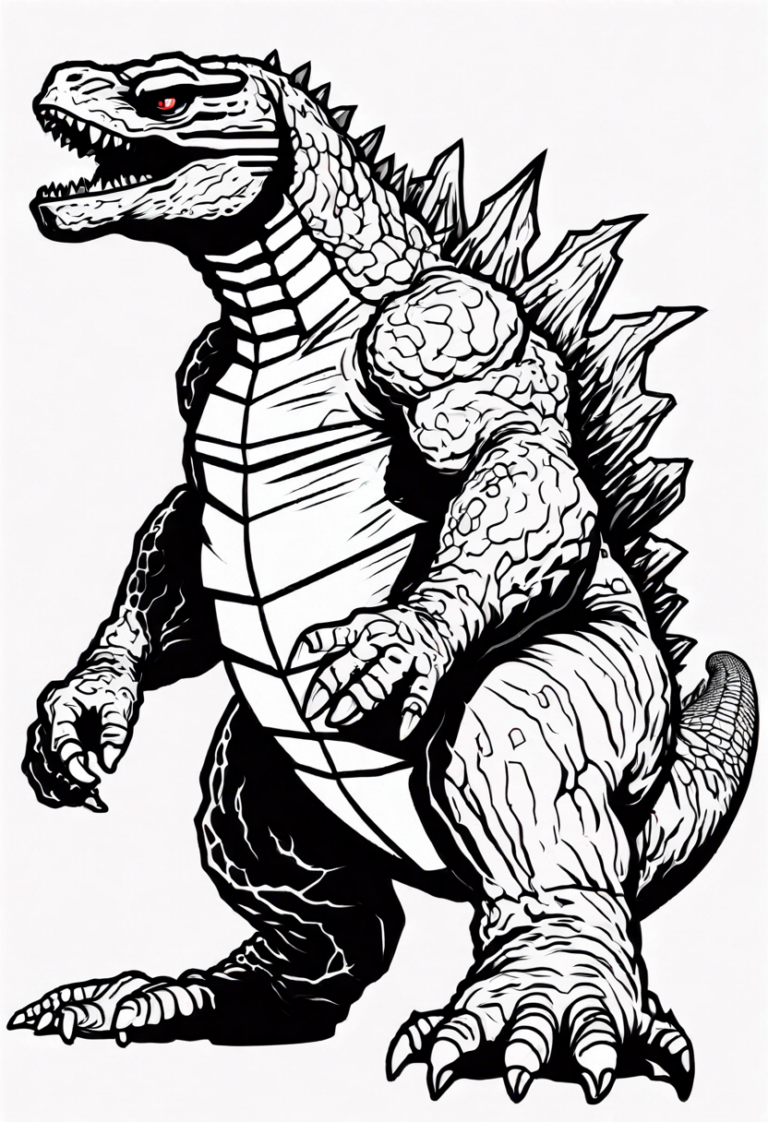 Godzilla's Epic Roar Coloring Page | ColorBliss