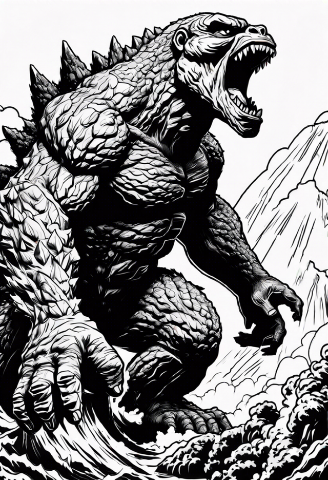 Godzilla's Epic Roar Coloring Page | ColorBliss