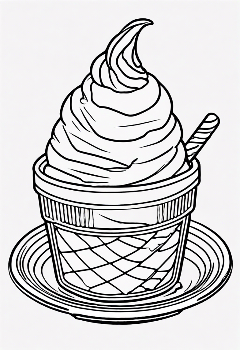 Ice Cream Delight Coloring Page ColorBliss