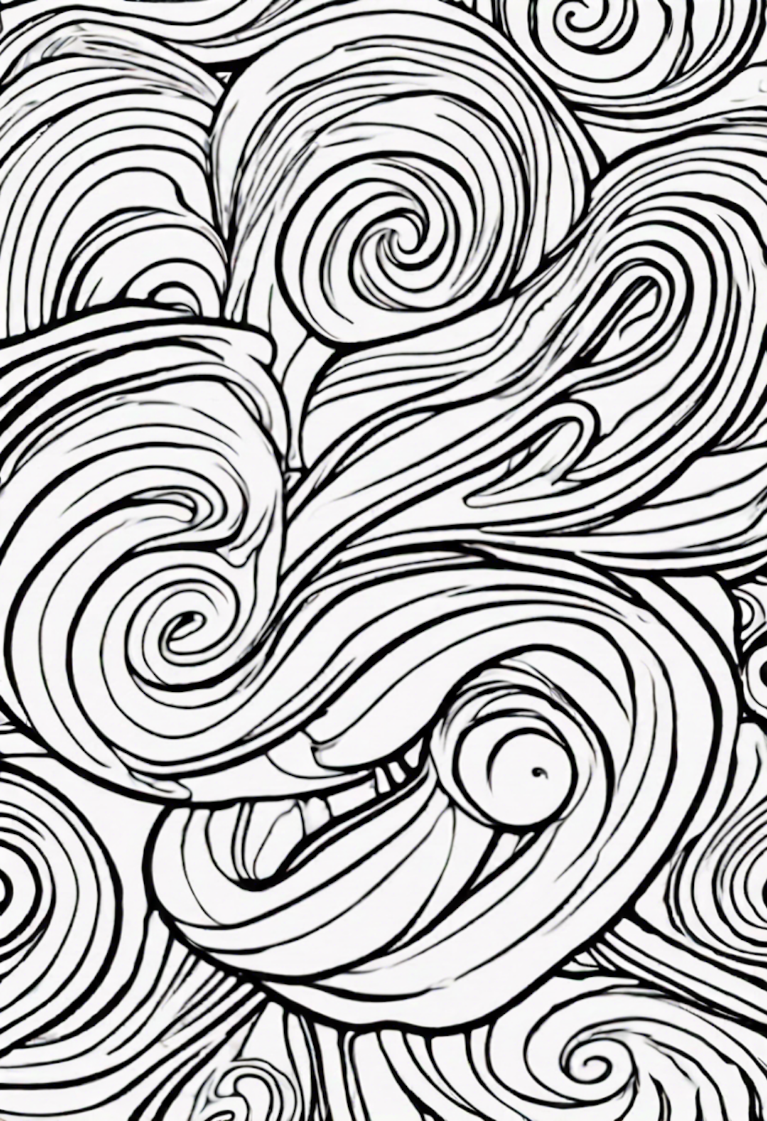 Swirling Waves Coloring Page coloring pages