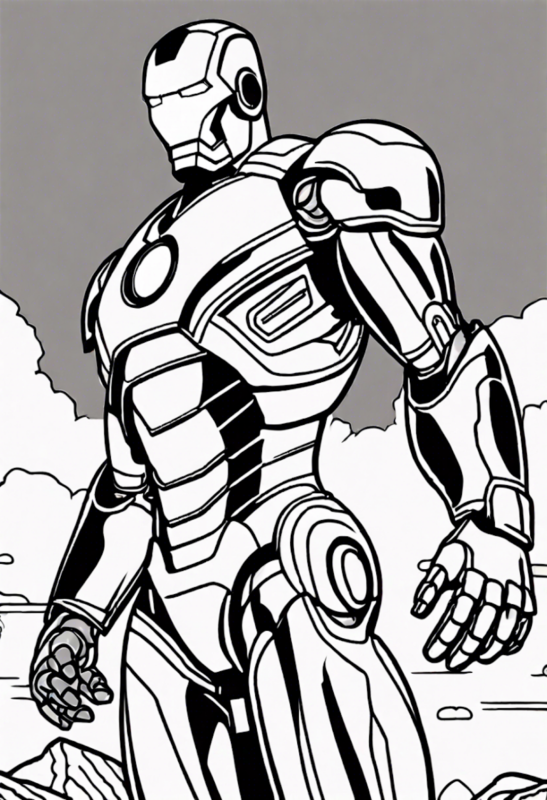 Iron Man in Action Coloring Page coloring pages