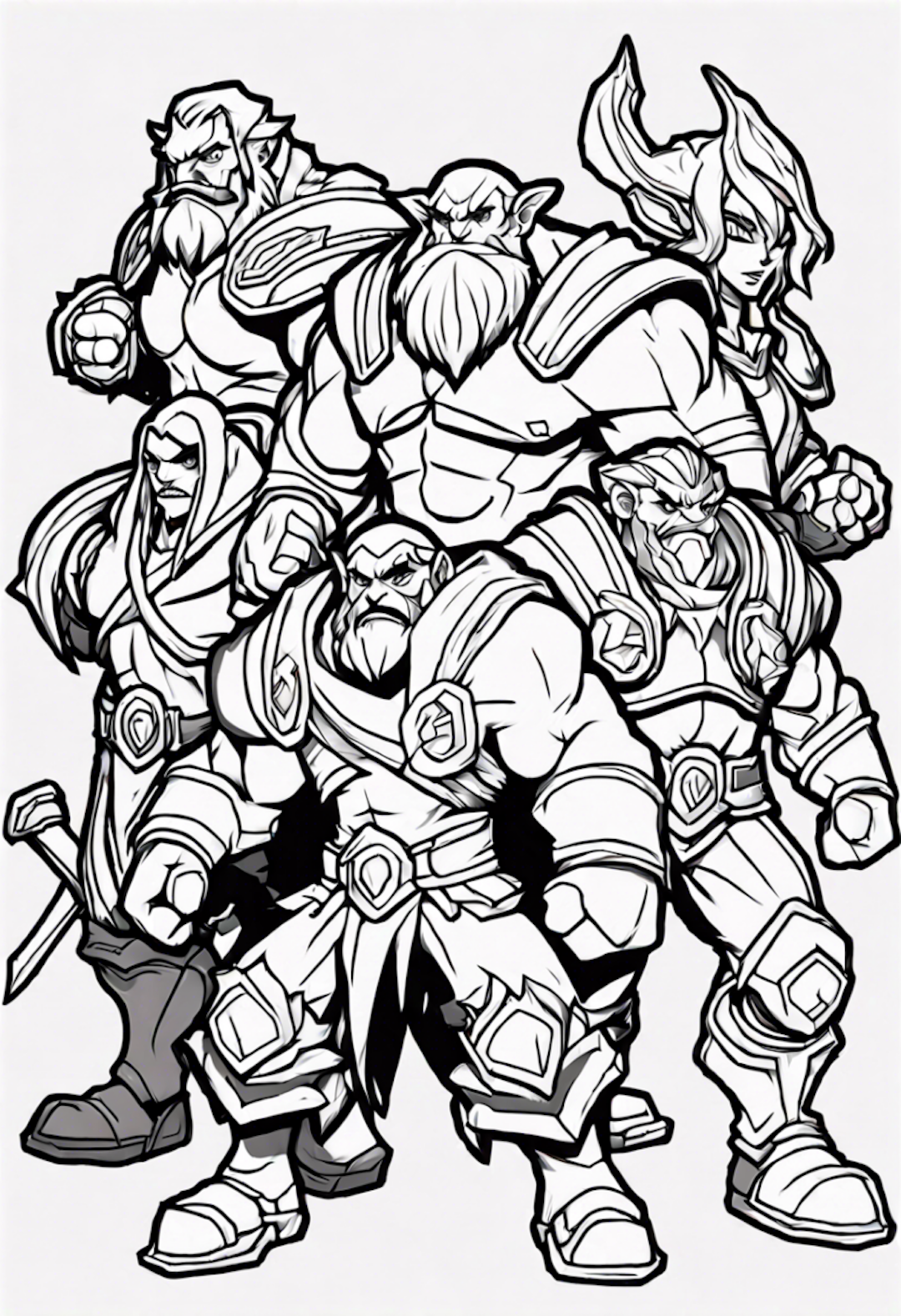 Battle-Ready Warriors Unite coloring pages