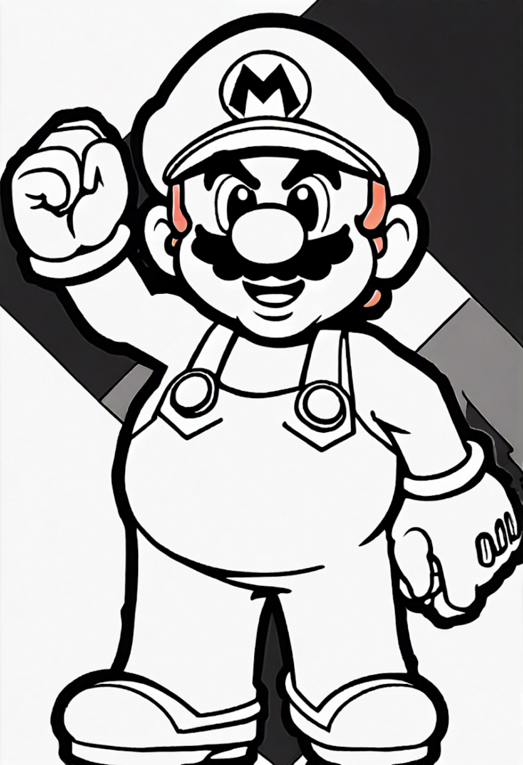 Mario in Action Coloring Page coloring pages