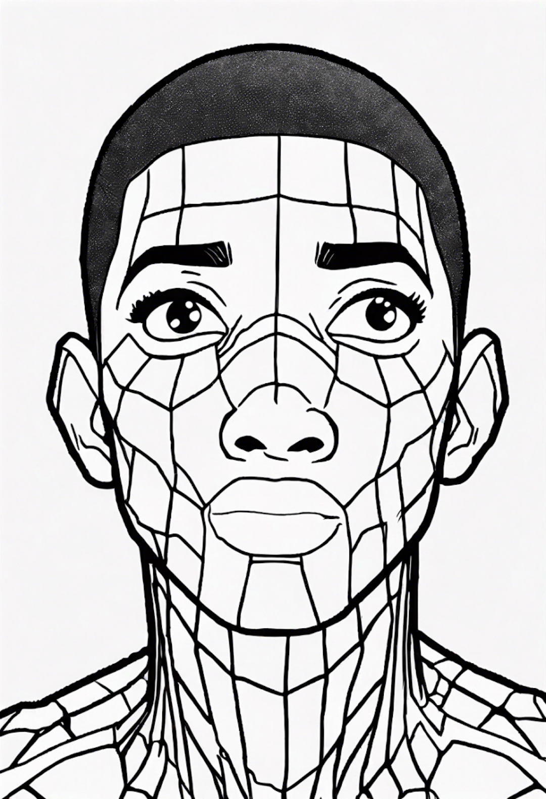 Geometric Face Art Coloring Page coloring pages