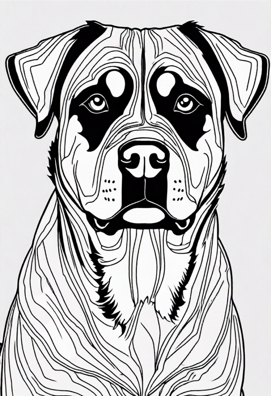 Majestic Dog Portrait Coloring Page coloring pages