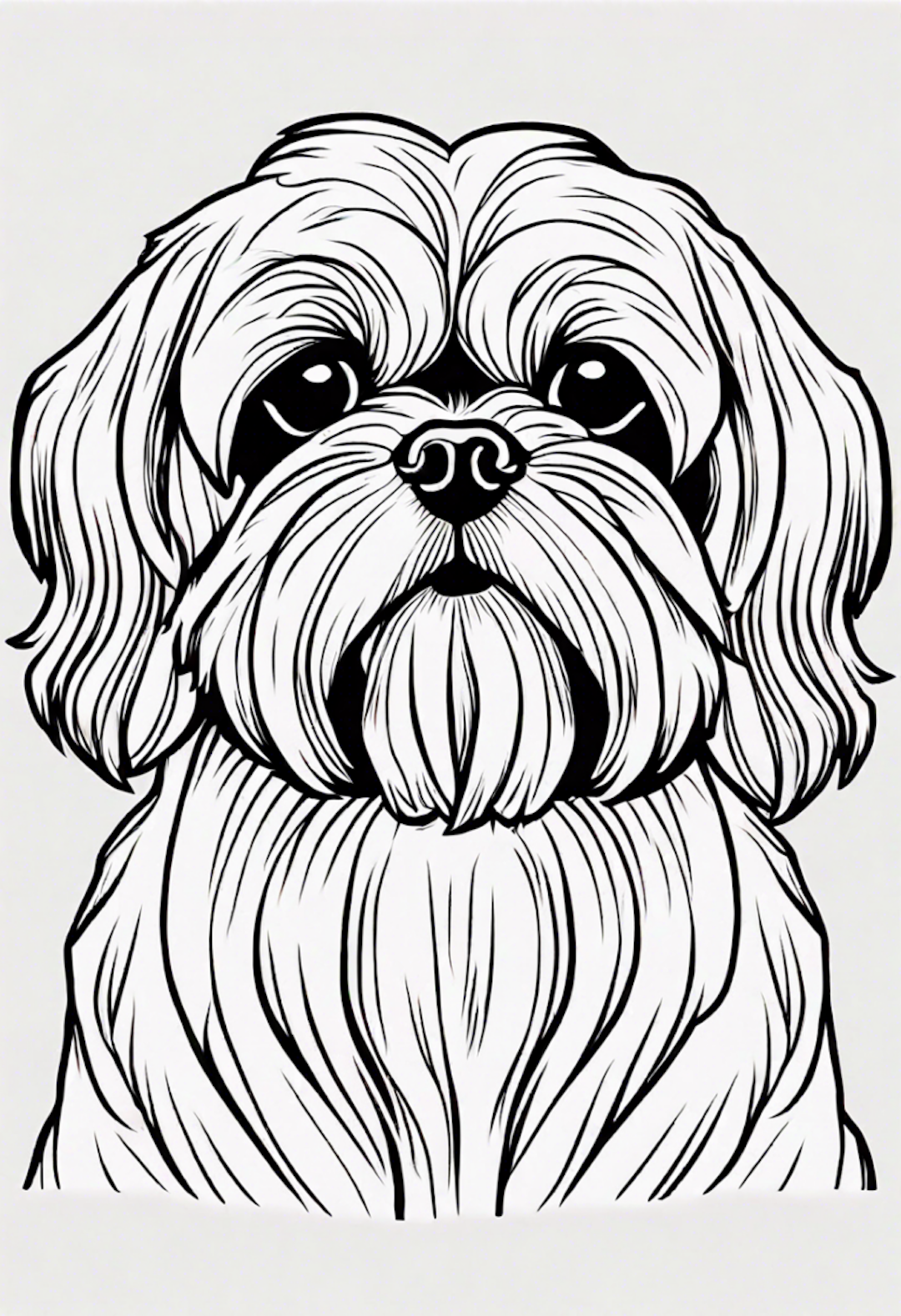 Adorable Shih Tzu Puppy Coloring Page coloring pages
