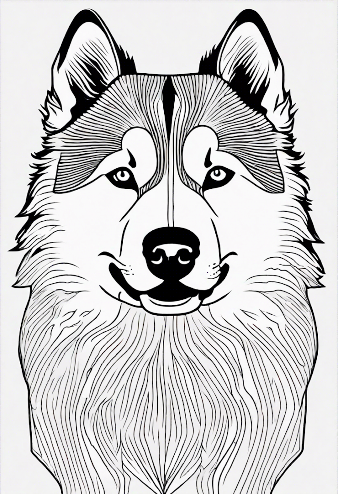 Majestic Husky Coloring Page coloring pages