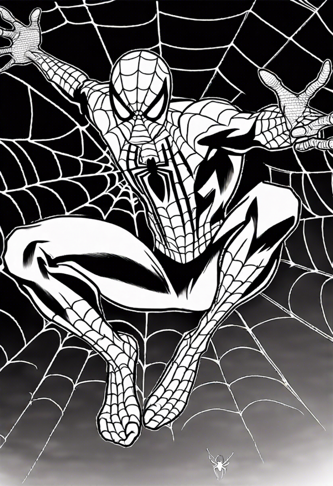 Spider-Man Swinging Into Action Coloring Page coloring pages