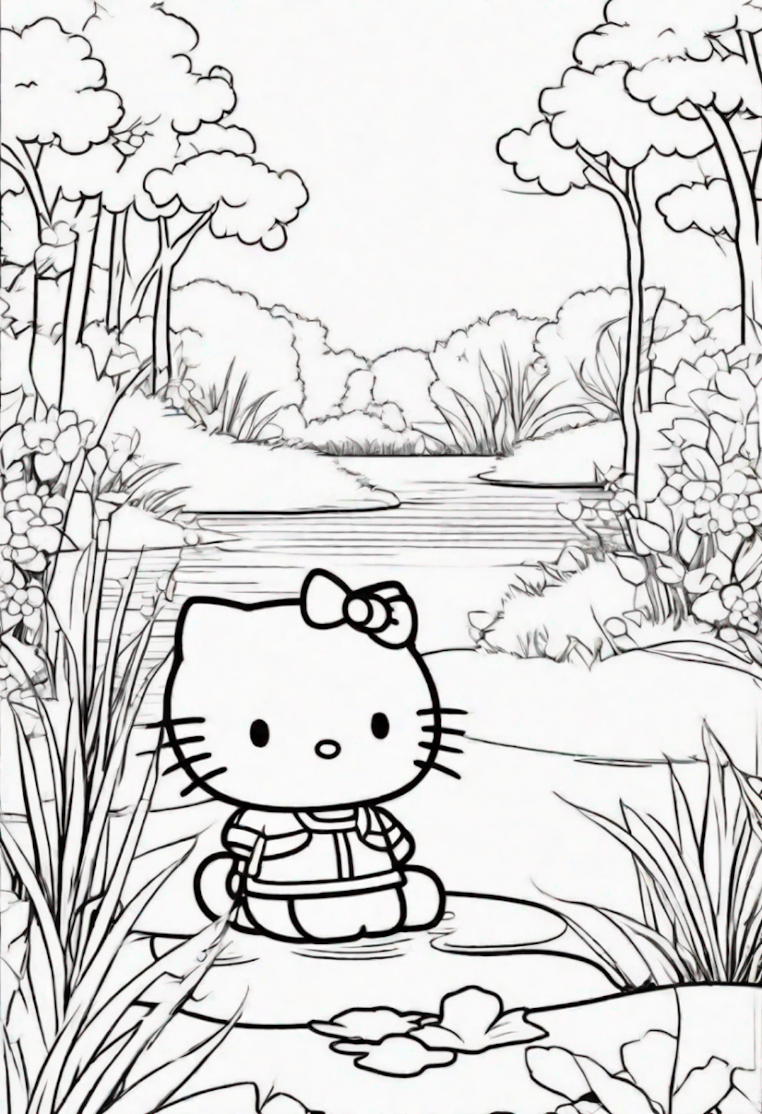 Hello Kitty’s Peaceful River Adventure coloring pages