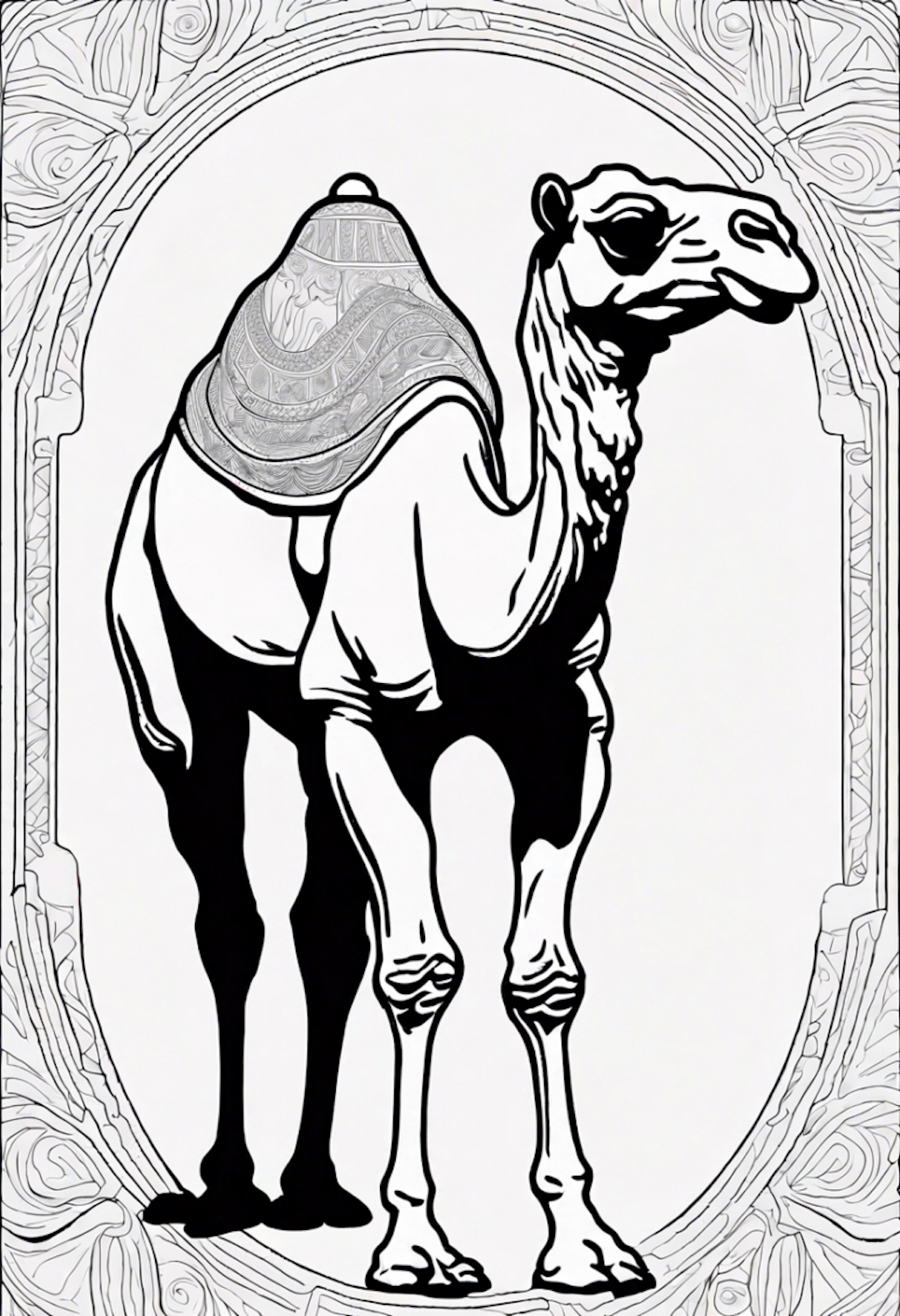 Majestic Camel Adventure Coloring Page coloring pages
