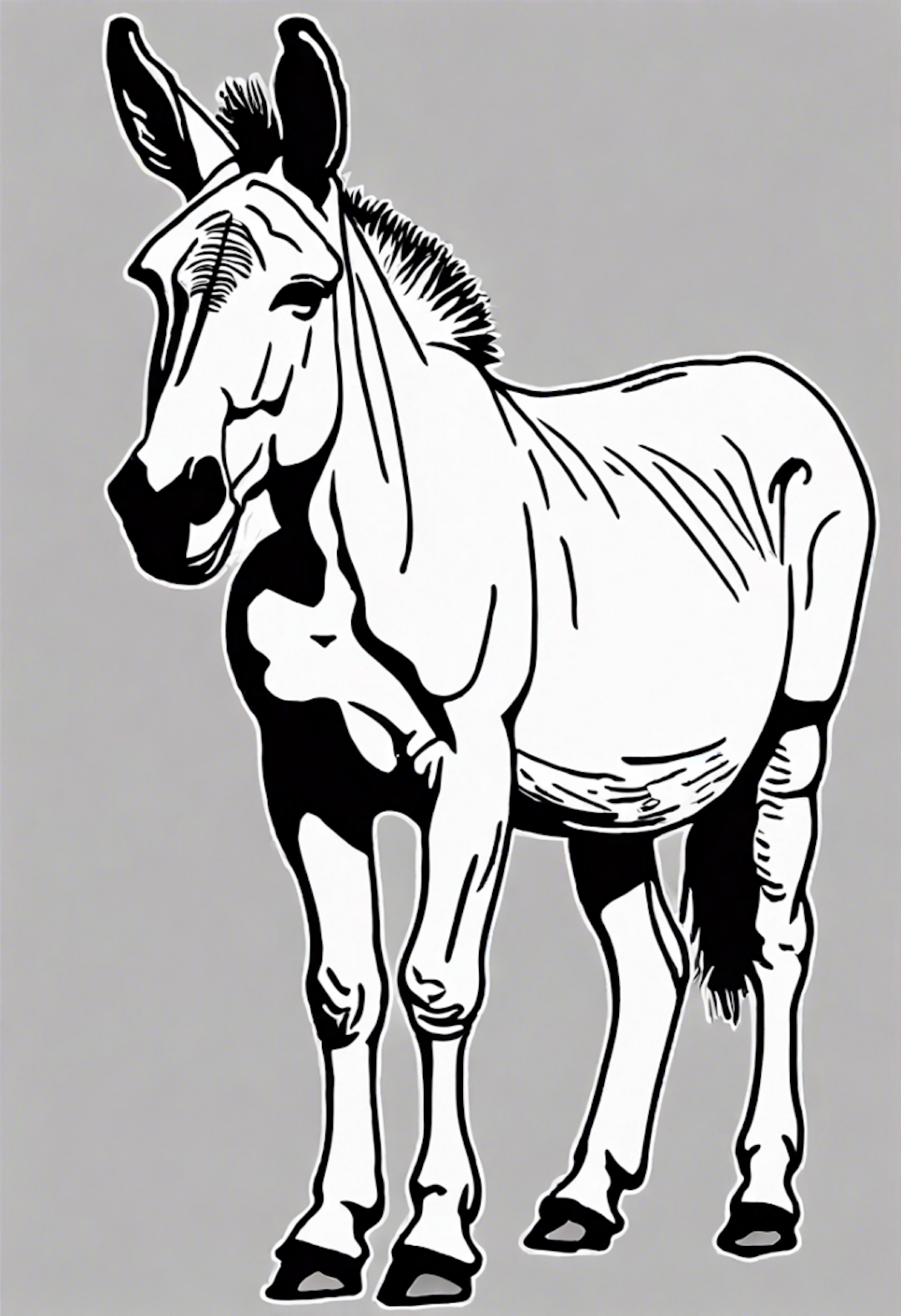 Donkey in the Field Coloring Page coloring pages