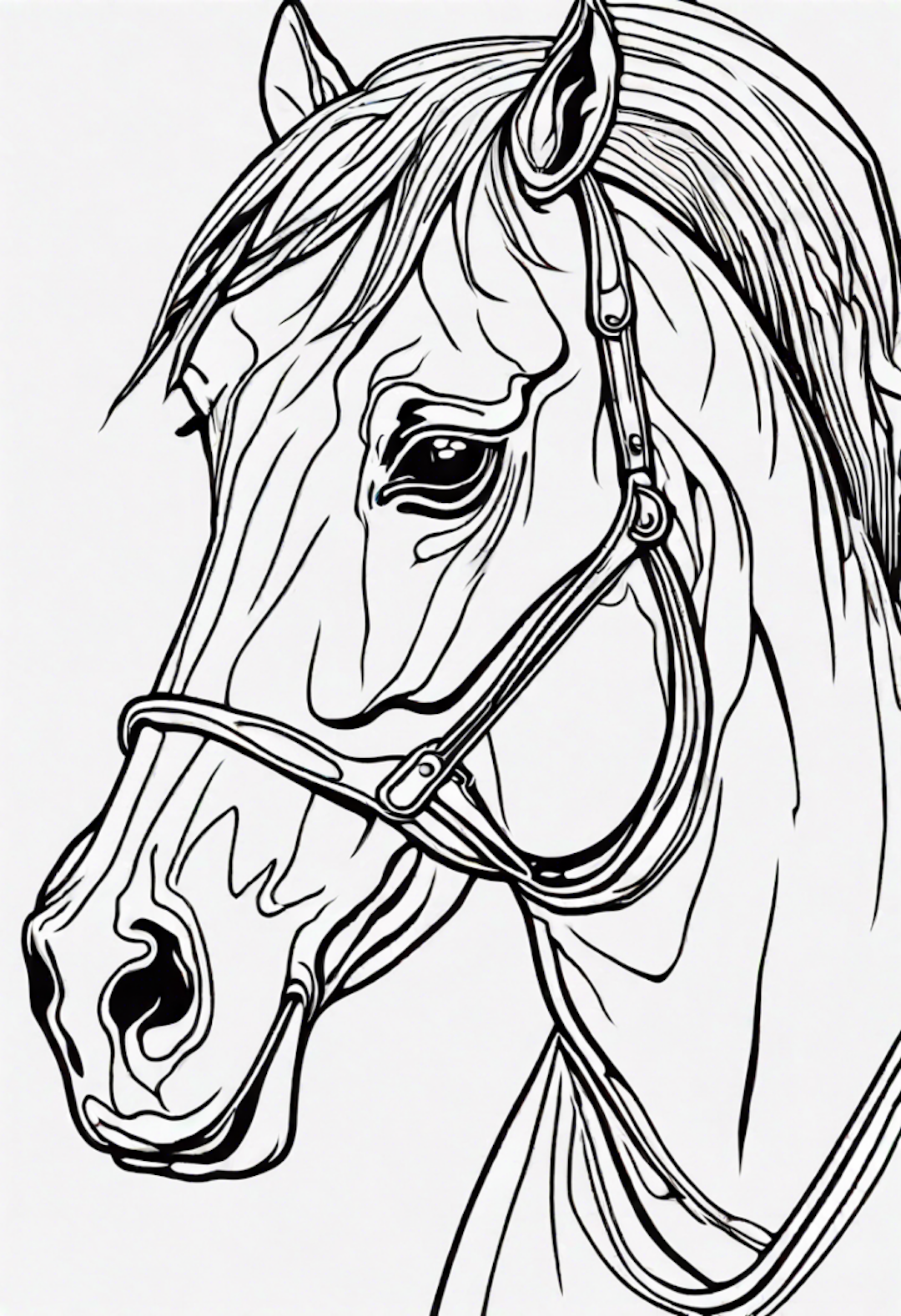Majestic Horse Portrait Coloring Page coloring pages