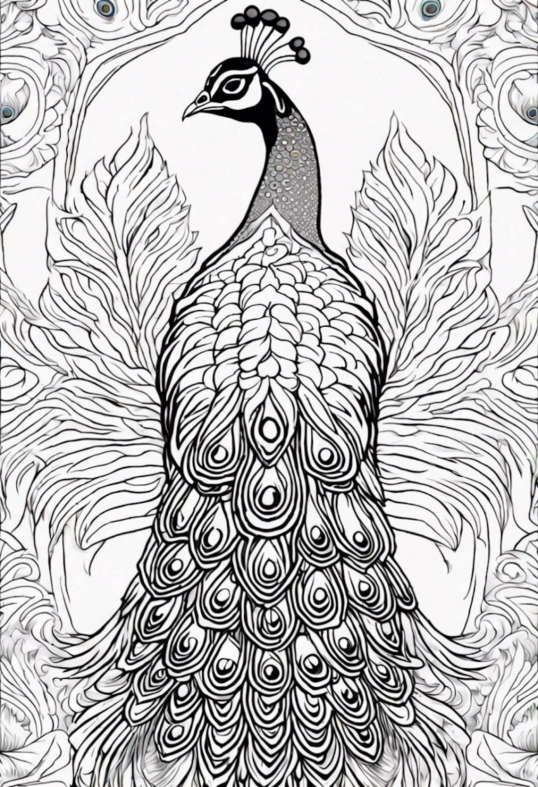 Majestic Peacock’s Feathers Coloring Page coloring pages