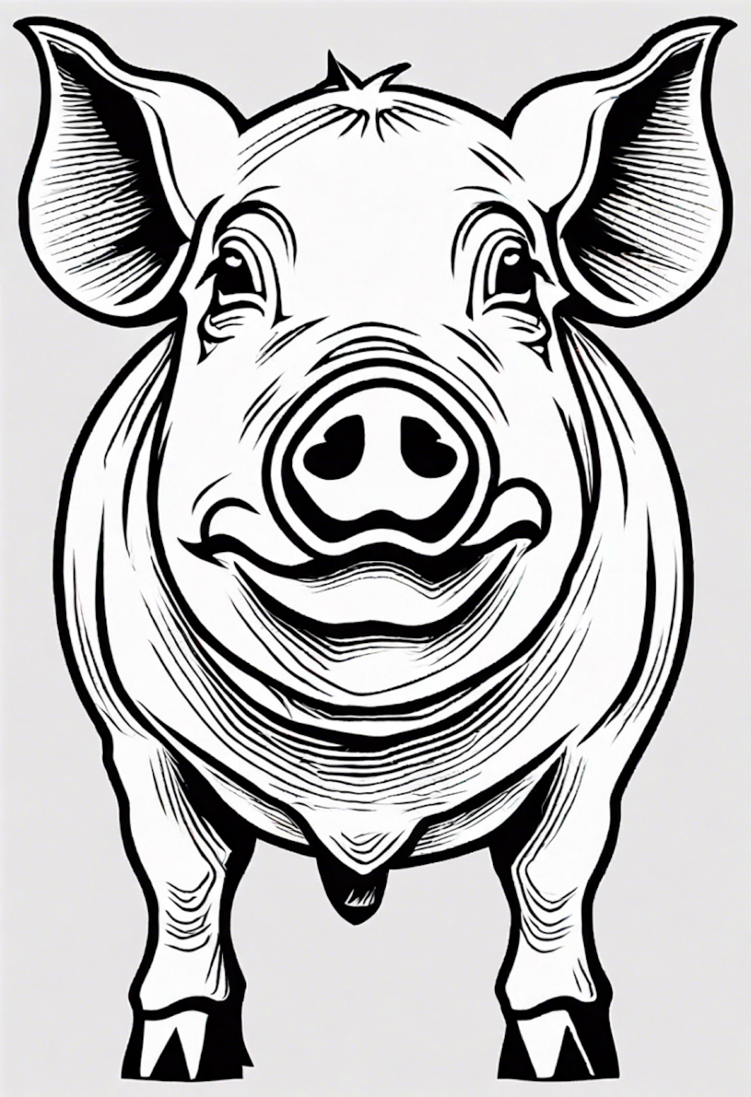 Friendly Pig Coloring Page coloring pages