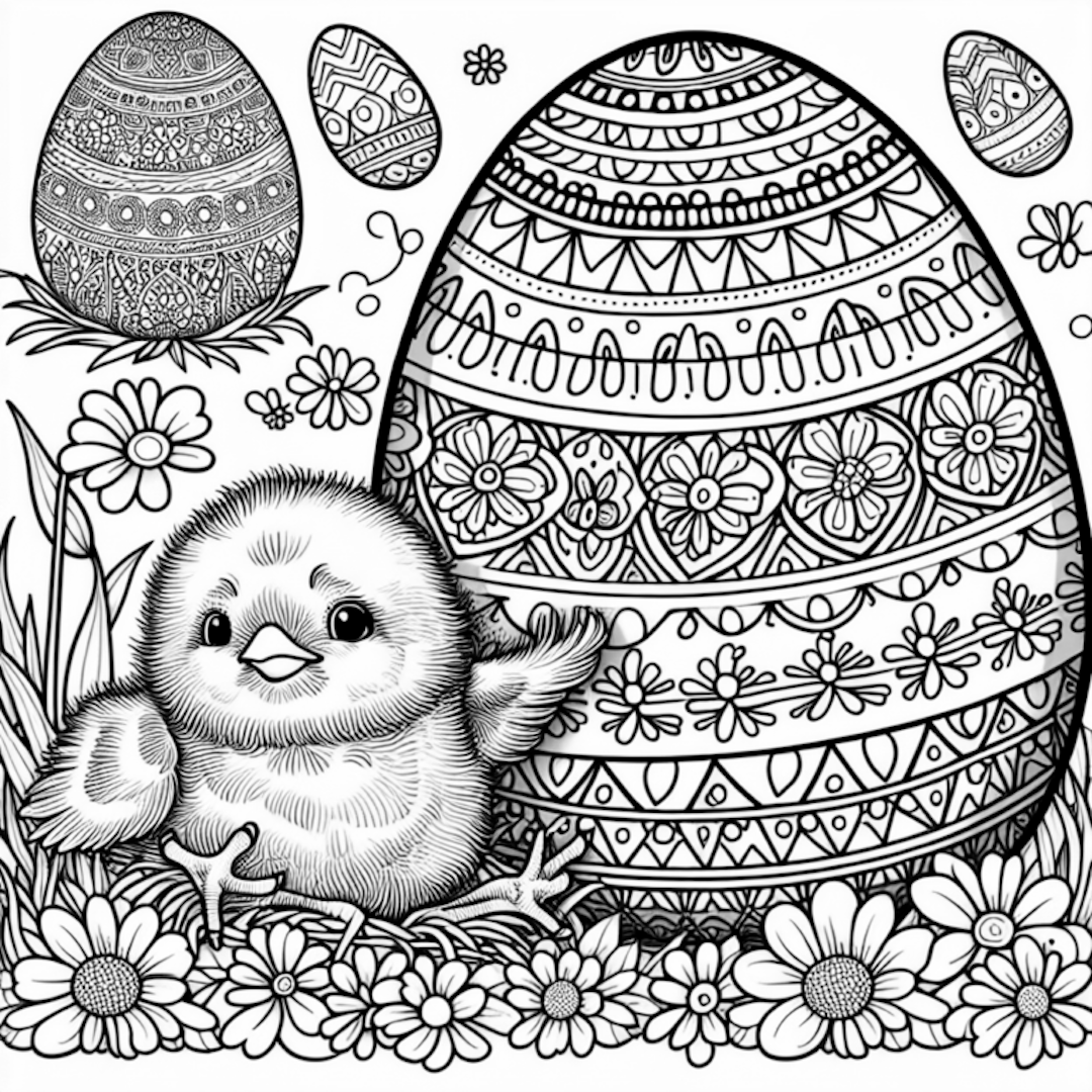 Baby Chick’s Easter Adventure Coloring Page coloring pages