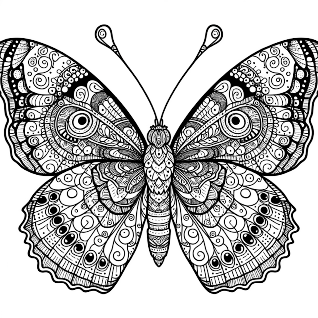 Intricate Butterfly Patterns Coloring Page coloring pages