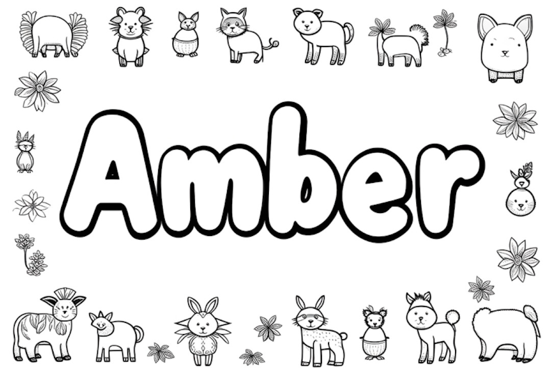 Amber’s Animal Friends Coloring Page coloring pages