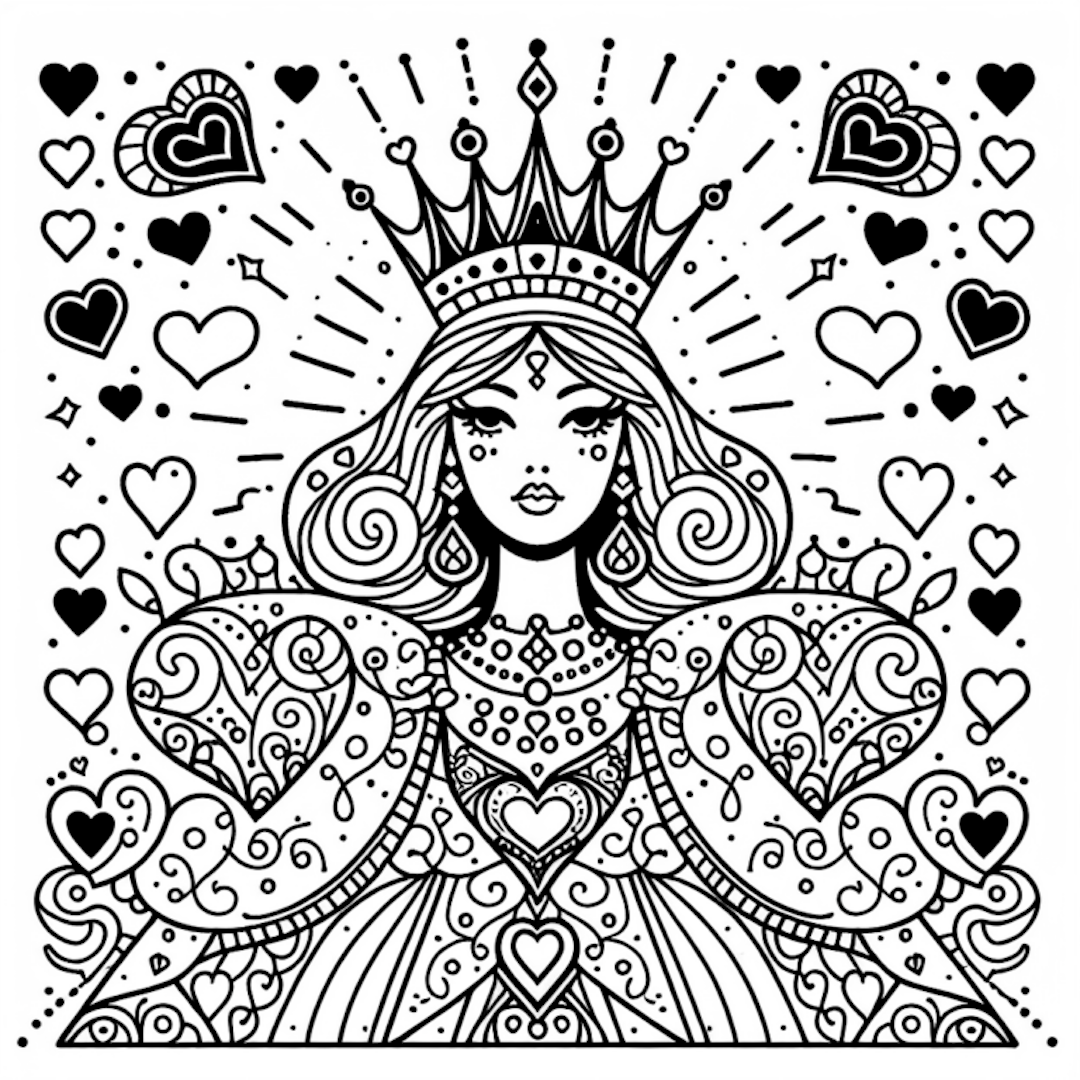 Queen of Hearts Coloring Page coloring pages