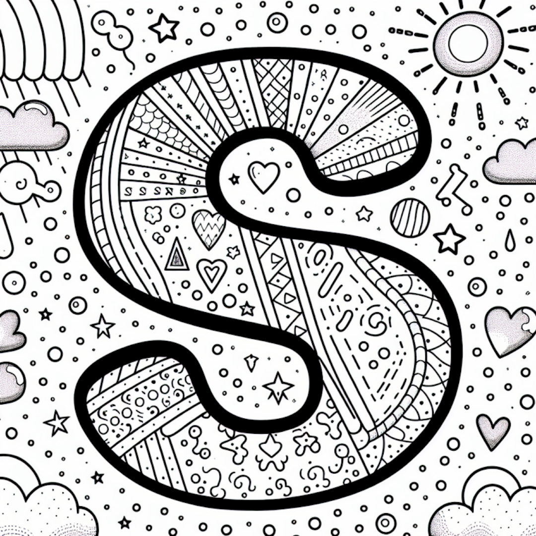 S is for Sunshine: A Doodle Coloring Page coloring pages