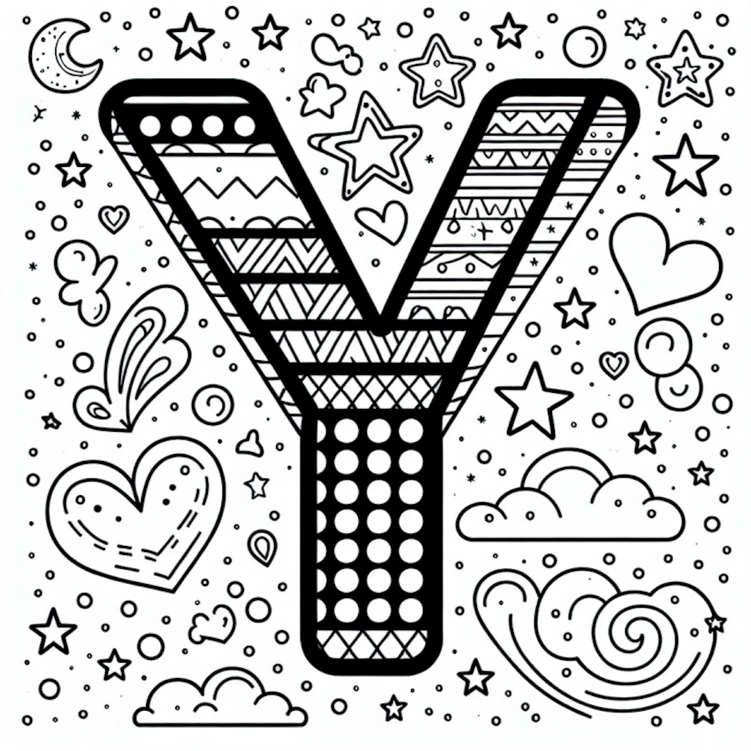 Y is for “Yay!” Coloring Page coloring pages