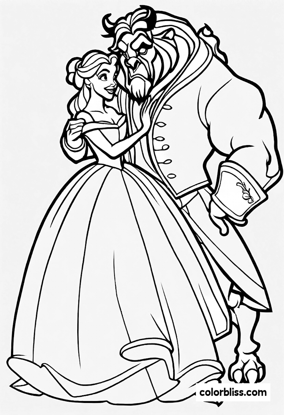 beauty and the beast coloring pages